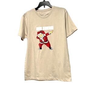 Cactus Boys “Hey Santa” Teddy Short sleeved Tee, Beige, Sz. 11/12